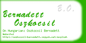 bernadett oszkocsil business card